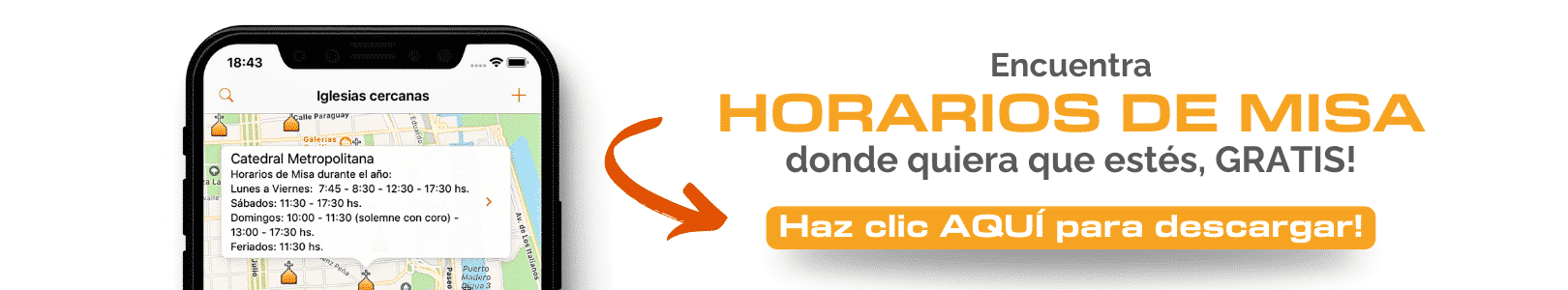 ¿Necesitas encontrar los horarios de Misa en una Iglesia cercana? ¡Descarga la aplicación Horarios de Misa GRATIS! Descárgala ahora si estás buscando "iglesias cerca de mí", "iglesia católica cerca de mí" o "horarios de misa cerca de mí".