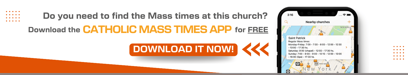 Need to find Mass times at a parish near you? Download the FREE Catholic Mass Times app! Download it now if you are looking for a Live Catholic Mass near me