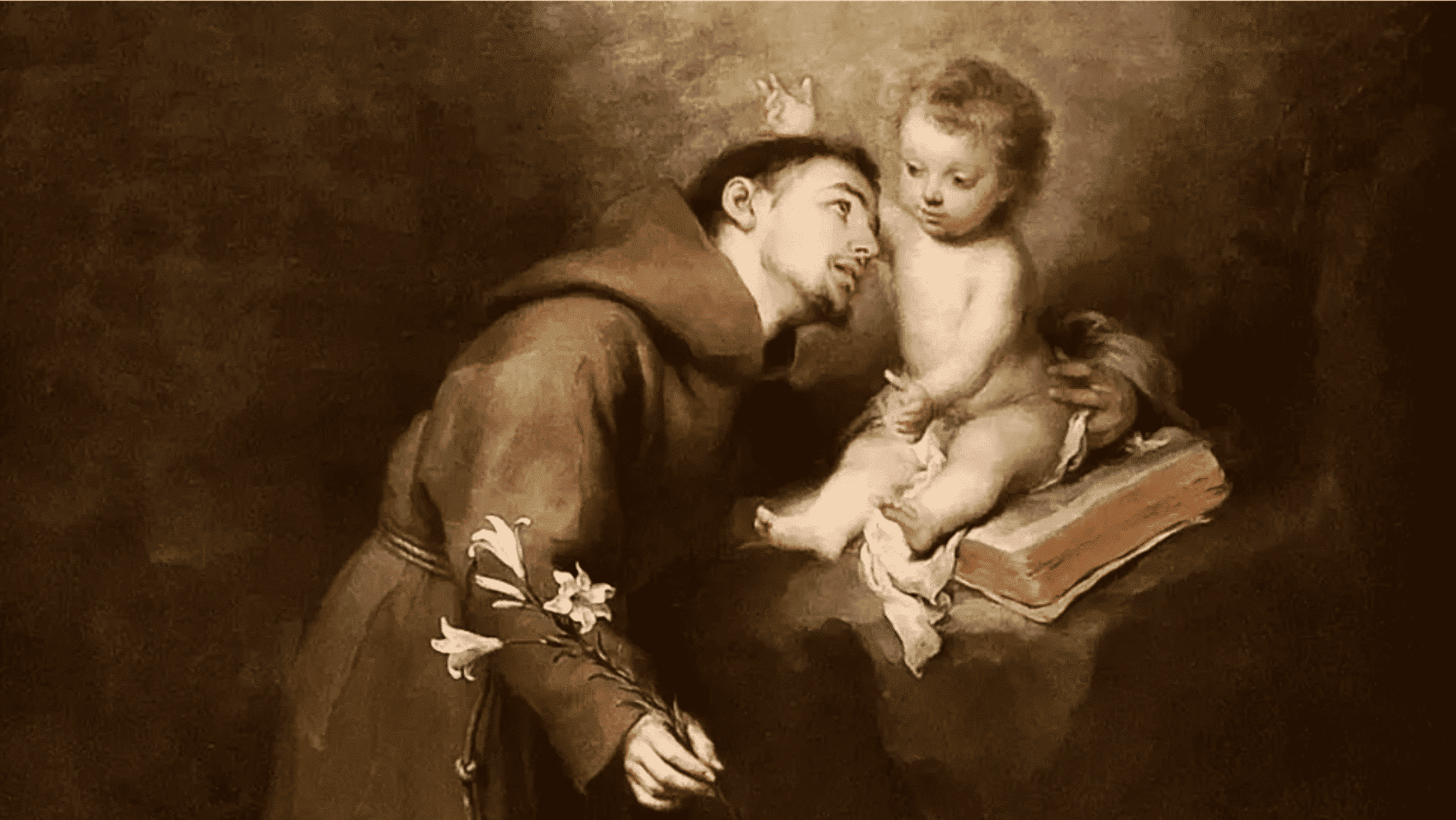 Imagen del San Antonio de Padua. Descubre la vida de San Antonio de Padua y las 2 Iglesias en la vida de San Antonio asociadas a ella en la aplicación de Horarios de Misa en tu celular.