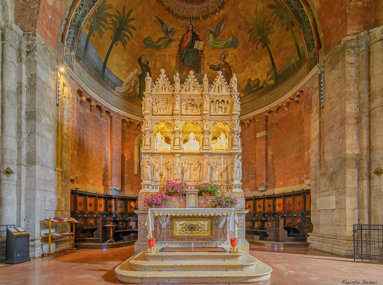Basilica di San Pietro in Ciel d'Oro Image of the Basilica di San Pietro in Ciel d'Oro in Italy. Discover why the Church celebrates Saint Monica and Saint Augustine, and where their remains are today in the article August 27 and 28: Saint Monica and Saint Augustine. Download Catholic Mass Times on your cell phone today!