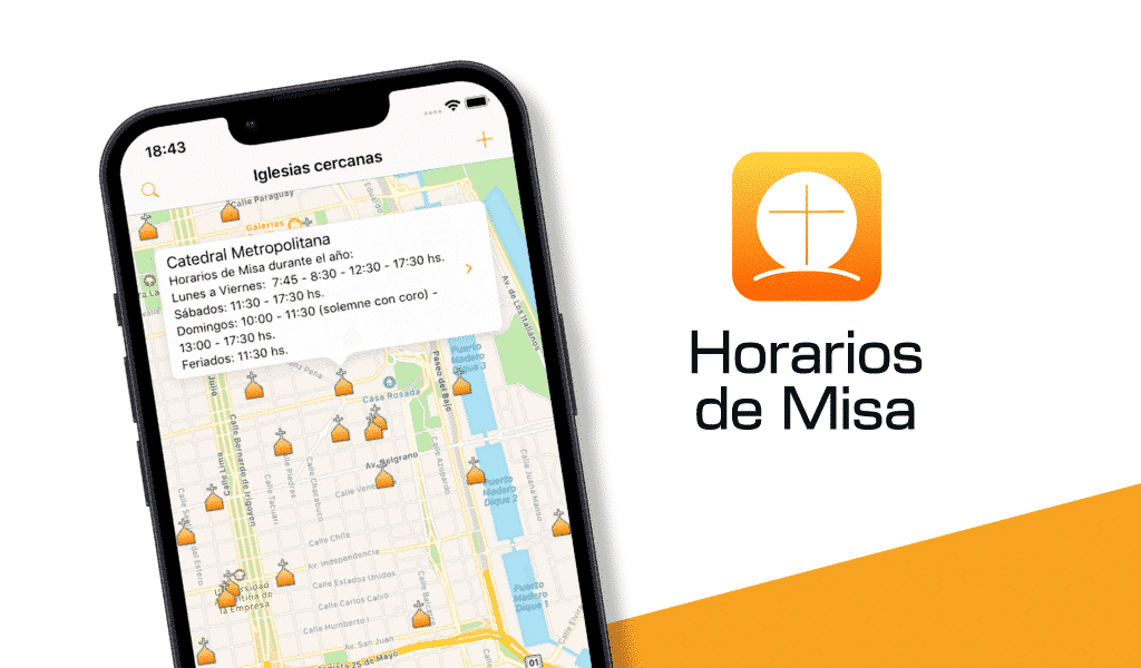 Misas en Español cerca de mi en la aplicación de Horarios de Misa.