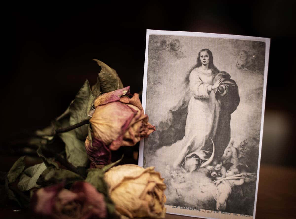 Immaculate Conception of Mary prayer card.