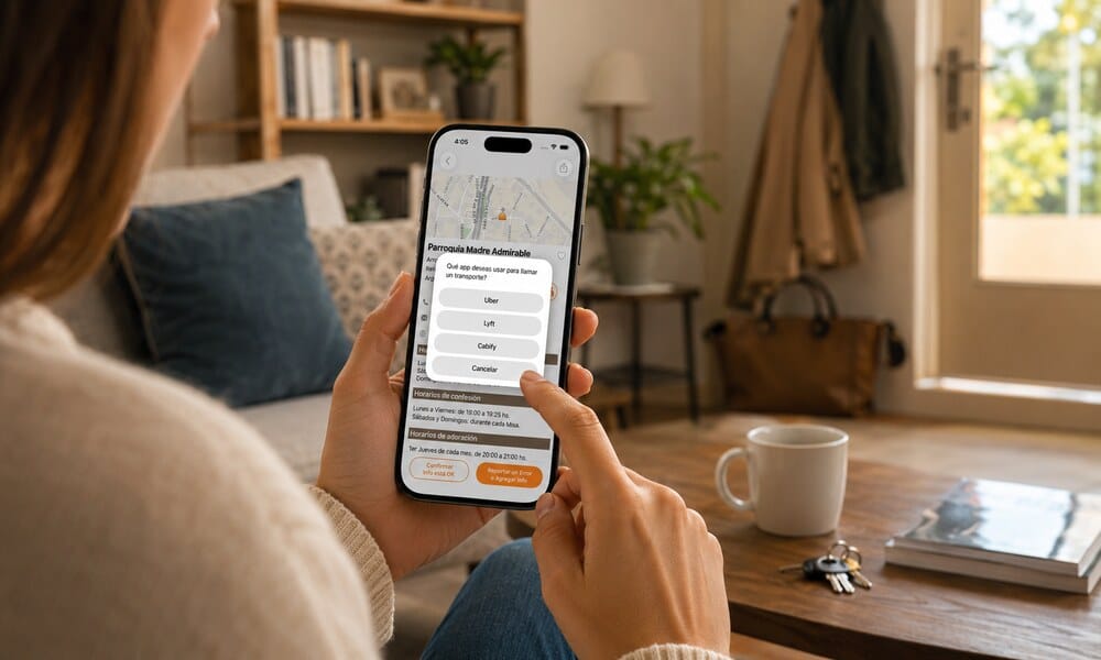 ¿Cómo pido un Uber o Cabify para ir a Misa desde la app?